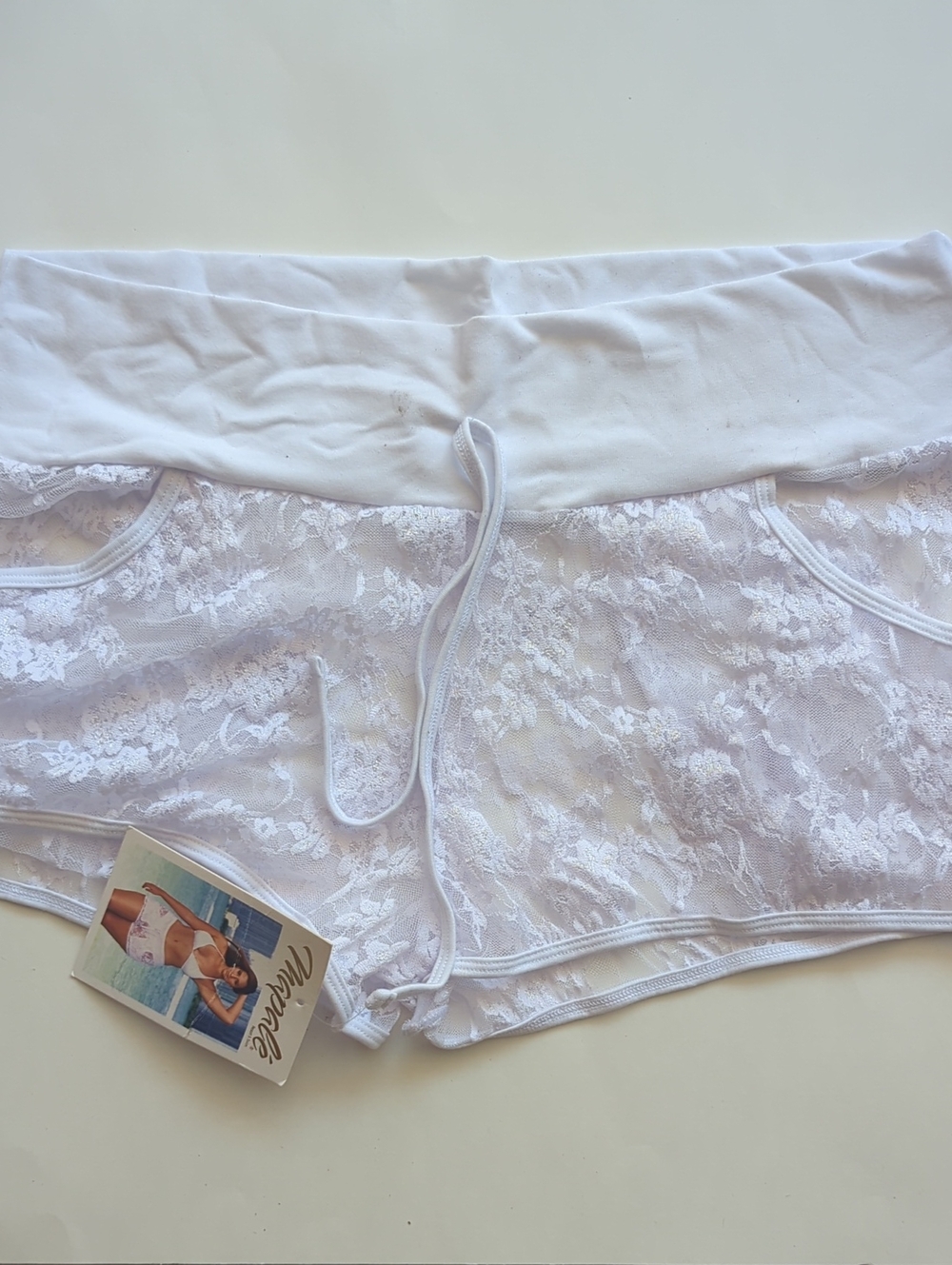 Mapalé White Lace Resort Wear Swim Cover-Up Shorts NWT